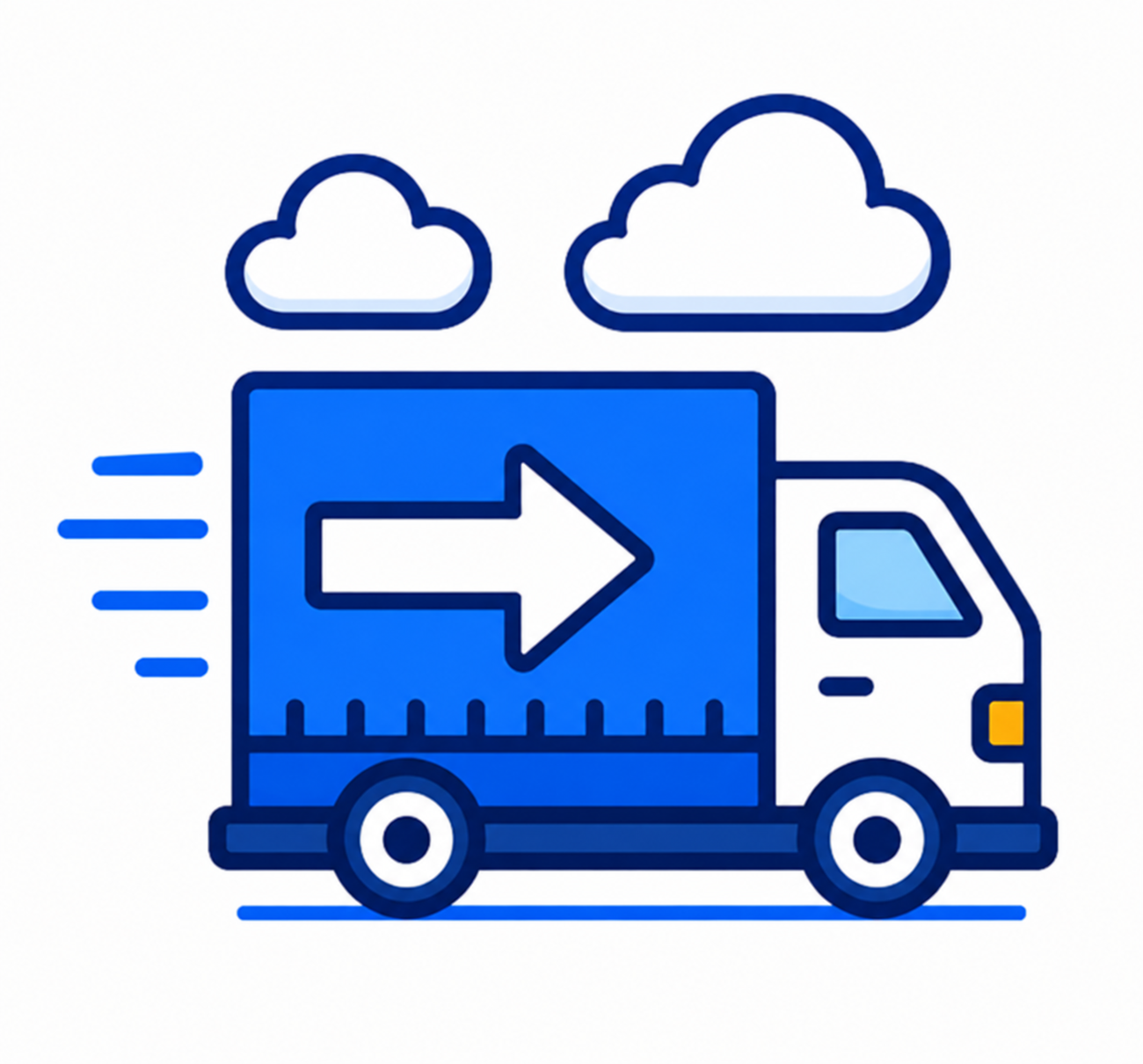 Delivery truck icon representing successful projects completed and delivered on time.